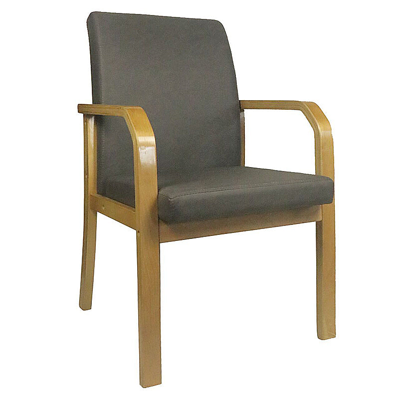 Scandinavian Home Arm Chair Solid Back Wood Upholstered Single Dining Room Chair Dark Gray Clearhalo ' kitchen&dining_furn' 'Dining Chairs' 'Dining Tables & Seating' 'dining_chair' 'furn' 'furn_dining_chair' 'Furniture' 'furniture_dining_chair' 'Kitchen & Dining Furniture' 'kitchen' 3870851
