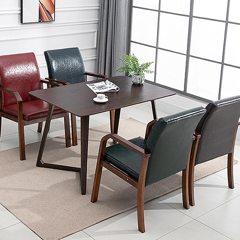 Scandinavian Home Arm Chair Solid Back Wood Upholstered Single Dining Room Chair Clearhalo ' kitchen&dining_furn' 'Dining Chairs' 'Dining Tables & Seating' 'dining_chair' 'furn' 'furn_dining_chair' 'Furniture' 'furniture_dining_chair' 'Kitchen & Dining Furniture' 'kitchen' 3870852