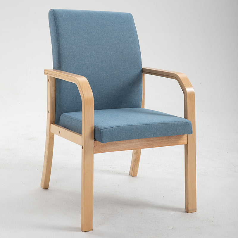 Scandinavian Home Arm Chair Solid Back Wood Upholstered Single Dining Room Chair Sky Blue Clearhalo ' kitchen&dining_furn' 'Dining Chairs' 'Dining Tables & Seating' 'dining_chair' 'furn' 'furn_dining_chair' 'Furniture' 'furniture_dining_chair' 'Kitchen & Dining Furniture' 'kitchen' 3870860