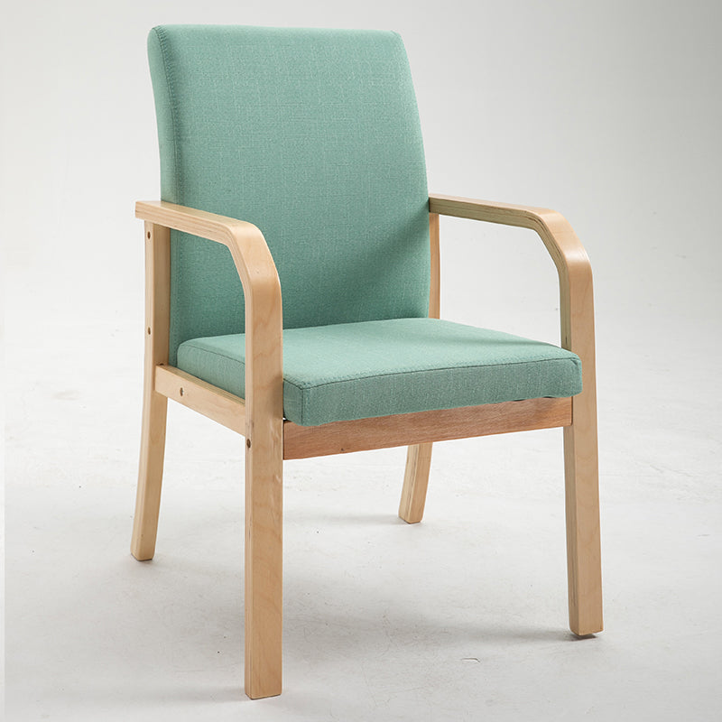 Scandinavian Home Arm Chair Solid Back Wood Upholstered Single Dining Room Chair Light Green Clearhalo ' kitchen&dining_furn' 'Dining Chairs' 'Dining Tables & Seating' 'dining_chair' 'furn' 'furn_dining_chair' 'Furniture' 'furniture_dining_chair' 'Kitchen & Dining Furniture' 'kitchen' 3870861