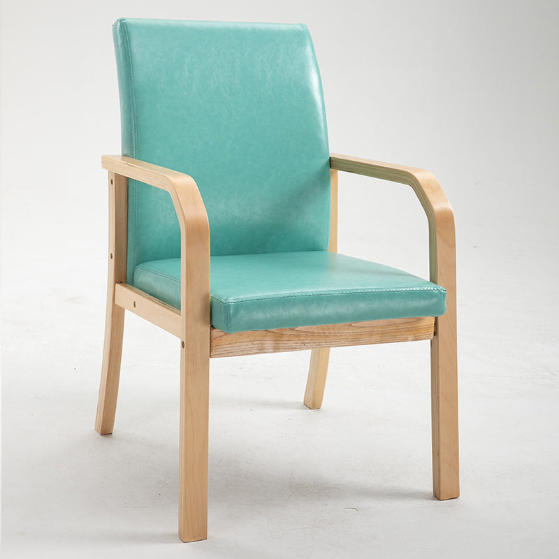 Scandinavian Home Arm Chair Solid Back Wood Upholstered Single Dining Room Chair Army Green Clearhalo ' kitchen&dining_furn' 'Dining Chairs' 'Dining Tables & Seating' 'dining_chair' 'furn' 'furn_dining_chair' 'Furniture' 'furniture_dining_chair' 'Kitchen & Dining Furniture' 'kitchen' 3870871