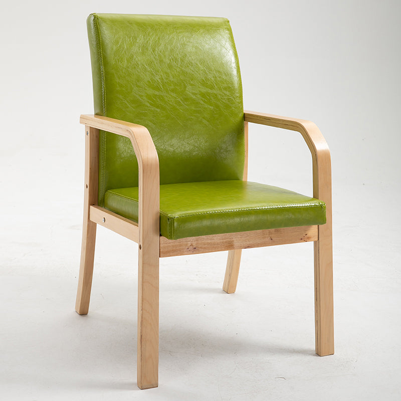 Scandinavian Home Arm Chair Solid Back Wood Upholstered Single Dining Room Chair Fruit Green Clearhalo ' kitchen&dining_furn' 'Dining Chairs' 'Dining Tables & Seating' 'dining_chair' 'furn' 'furn_dining_chair' 'Furniture' 'furniture_dining_chair' 'Kitchen & Dining Furniture' 'kitchen' 3870881