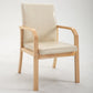 Scandinavian Home Arm Chair Solid Back Wood Upholstered Single Dining Room Chair Off-White Clearhalo ' kitchen&dining_furn' 'Dining Chairs' 'Dining Tables & Seating' 'dining_chair' 'furn' 'furn_dining_chair' 'Furniture' 'furniture_dining_chair' 'Kitchen & Dining Furniture' 'kitchen' 3870882