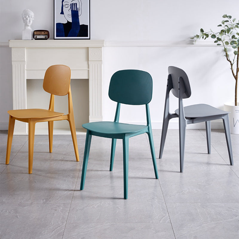 Scandinavian Plastic Armless Dining Chairs Open Back Side Chair (Set of 4) Clearhalo ' kitchen&dining_furn' 'Dining Chairs' 'Dining Tables & Seating' 'dining_chair' 'furn' 'furn_dining_chair' 'Furniture' 'furniture_dining_chair' 'Kitchen & Dining Furniture' 'kitchen' 3870883