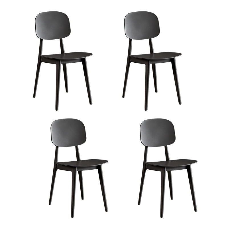 Scandinavian Plastic Armless Dining Chairs Open Back Side Chair (Set of 4) Dark Gray Clearhalo ' kitchen&dining_furn' 'Dining Chairs' 'Dining Tables & Seating' 'dining_chair' 'furn' 'furn_dining_chair' 'Furniture' 'furniture_dining_chair' 'Kitchen & Dining Furniture' 'kitchen' 3870885