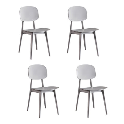 Scandinavian Plastic Armless Dining Chairs Open Back Side Chair (Set of 4) White Clearhalo ' kitchen&dining_furn' 'Dining Chairs' 'Dining Tables & Seating' 'dining_chair' 'furn' 'furn_dining_chair' 'Furniture' 'furniture_dining_chair' 'Kitchen & Dining Furniture' 'kitchen' 3870887