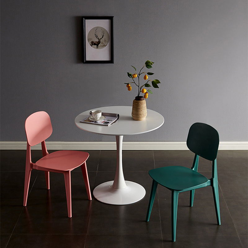 Scandinavian Plastic Armless Dining Chairs Open Back Side Chair (Set of 4) Clearhalo ' kitchen&dining_furn' 'Dining Chairs' 'Dining Tables & Seating' 'dining_chair' 'furn' 'furn_dining_chair' 'Furniture' 'furniture_dining_chair' 'Kitchen & Dining Furniture' 'kitchen' 3870888