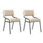 Scandinavian Home Side Chair Upholstered Metal Open Back Dining Room Chair Off-White 2 Piece Set Black Clearhalo ' kitchen&dining_furn' 'Dining Chairs' 'Dining Tables & Seating' 'dining_chair' 'furn' 'furn_dining_chair' 'Furniture' 'furniture_dining_chair' 'Kitchen & Dining Furniture' 'kitchen' 3870909