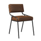 Scandinavian Home Side Chair Upholstered Metal Open Back Dining Room Chair Coffee 1 Piece Black Clearhalo ' kitchen&dining_furn' 'Dining Chairs' 'Dining Tables & Seating' 'dining_chair' 'furn' 'furn_dining_chair' 'Furniture' 'furniture_dining_chair' 'Kitchen & Dining Furniture' 'kitchen' 3870913