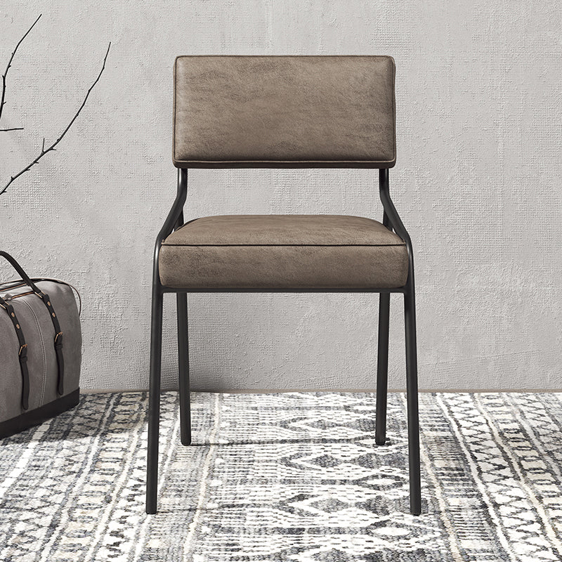 Scandinavian Home Side Chair Upholstered Metal Open Back Dining Room Chair Clearhalo ' kitchen&dining_furn' 'Dining Chairs' 'Dining Tables & Seating' 'dining_chair' 'furn' 'furn_dining_chair' 'Furniture' 'furniture_dining_chair' 'Kitchen & Dining Furniture' 'kitchen' 3870914