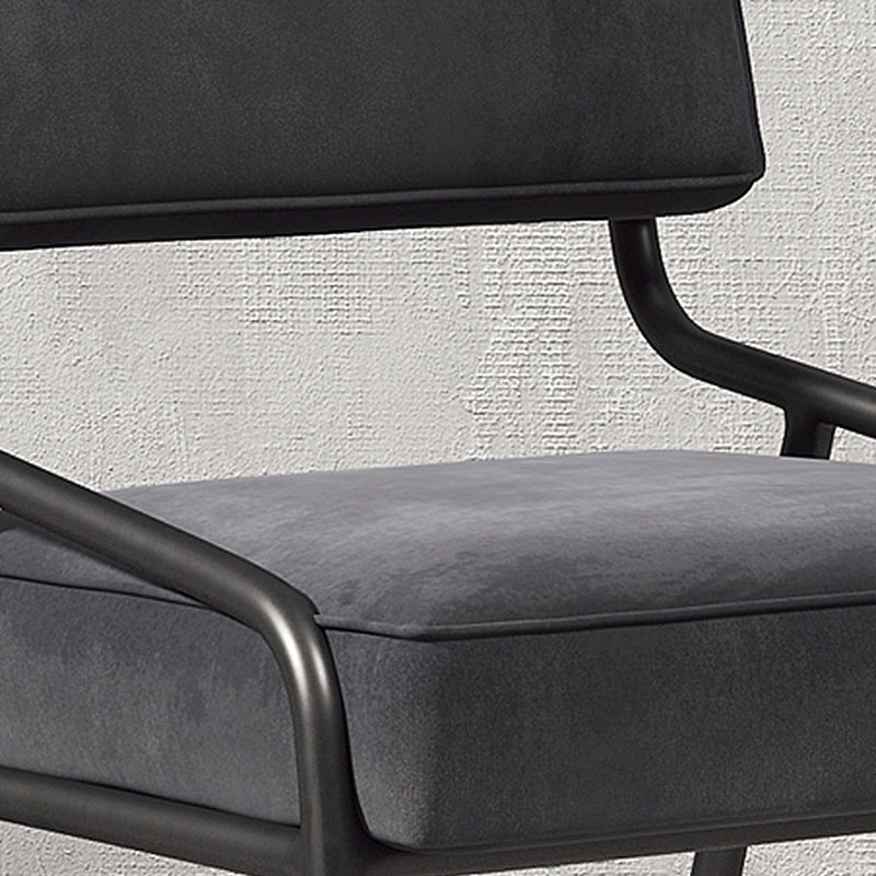 Scandinavian Home Side Chair Upholstered Metal Open Back Dining Room Chair Clearhalo ' kitchen&dining_furn' 'Dining Chairs' 'Dining Tables & Seating' 'dining_chair' 'furn' 'furn_dining_chair' 'Furniture' 'furniture_dining_chair' 'Kitchen & Dining Furniture' 'kitchen' 3870917