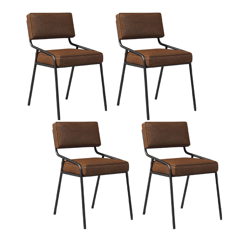 Scandinavian Home Side Chair Upholstered Metal Open Back Dining Room Chair Coffee 4 Piece Set Black Clearhalo ' kitchen&dining_furn' 'Dining Chairs' 'Dining Tables & Seating' 'dining_chair' 'furn' 'furn_dining_chair' 'Furniture' 'furniture_dining_chair' 'Kitchen & Dining Furniture' 'kitchen' 3870918