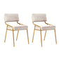 Scandinavian Home Side Chair Upholstered Metal Open Back Dining Room Chair Beige 2 Piece Set Brass Gold Clearhalo ' kitchen&dining_furn' 'Dining Chairs' 'Dining Tables & Seating' 'dining_chair' 'furn' 'furn_dining_chair' 'Furniture' 'furniture_dining_chair' 'Kitchen & Dining Furniture' 'kitchen' 3870921