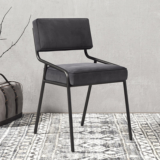 Scandinavian Home Side Chair Upholstered Metal Open Back Dining Room Chair Clearhalo ' kitchen&dining_furn' 'Dining Chairs' 'Dining Tables & Seating' 'dining_chair' 'furn' 'furn_dining_chair' 'Furniture' 'furniture_dining_chair' 'Kitchen & Dining Furniture' 'kitchen' 3870922