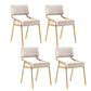 Scandinavian Home Side Chair Upholstered Metal Open Back Dining Room Chair Beige 4 Piece Set Brass Gold Clearhalo ' kitchen&dining_furn' 'Dining Chairs' 'Dining Tables & Seating' 'dining_chair' 'furn' 'furn_dining_chair' 'Furniture' 'furniture_dining_chair' 'Kitchen & Dining Furniture' 'kitchen' 3870924