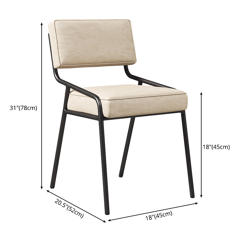 Scandinavian Home Side Chair Upholstered Metal Open Back Dining Room Chair Clearhalo ' kitchen&dining_furn' 'Dining Chairs' 'Dining Tables & Seating' 'dining_chair' 'furn' 'furn_dining_chair' 'Furniture' 'furniture_dining_chair' 'Kitchen & Dining Furniture' 'kitchen' 3870925