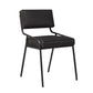 Scandinavian Home Side Chair Upholstered Metal Open Back Dining Room Chair Gloss Black 1 Piece Black Clearhalo ' kitchen&dining_furn' 'Dining Chairs' 'Dining Tables & Seating' 'dining_chair' 'furn' 'furn_dining_chair' 'Furniture' 'furniture_dining_chair' 'Kitchen & Dining Furniture' 'kitchen' 3870926