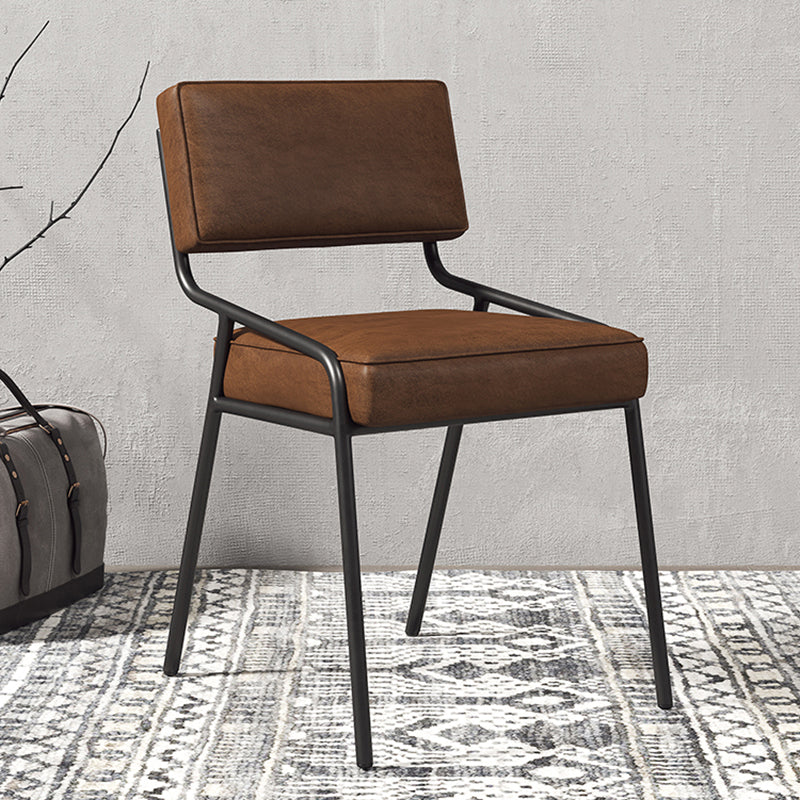 Scandinavian Home Side Chair Upholstered Metal Open Back Dining Room Chair Clearhalo ' kitchen&dining_furn' 'Dining Chairs' 'Dining Tables & Seating' 'dining_chair' 'furn' 'furn_dining_chair' 'Furniture' 'furniture_dining_chair' 'Kitchen & Dining Furniture' 'kitchen' 3870927