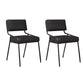 Scandinavian Home Side Chair Upholstered Metal Open Back Dining Room Chair Gloss Black 2 Piece Set Black Clearhalo ' kitchen&dining_furn' 'Dining Chairs' 'Dining Tables & Seating' 'dining_chair' 'furn' 'furn_dining_chair' 'Furniture' 'furniture_dining_chair' 'Kitchen & Dining Furniture' 'kitchen' 3870928