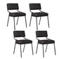 Scandinavian Home Side Chair Upholstered Metal Open Back Dining Room Chair Gloss Black 4 Piece Set Black Clearhalo ' kitchen&dining_furn' 'Dining Chairs' 'Dining Tables & Seating' 'dining_chair' 'furn' 'furn_dining_chair' 'Furniture' 'furniture_dining_chair' 'Kitchen & Dining Furniture' 'kitchen' 3870929