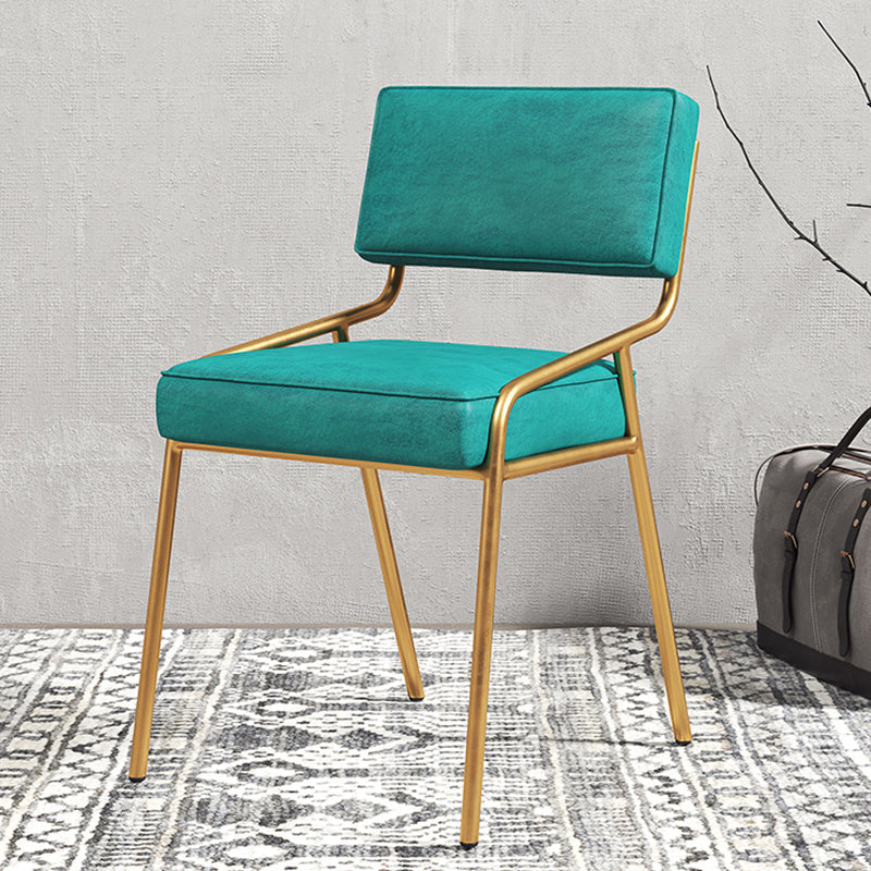 Scandinavian Home Side Chair Upholstered Metal Open Back Dining Room Chair Clearhalo ' kitchen&dining_furn' 'Dining Chairs' 'Dining Tables & Seating' 'dining_chair' 'furn' 'furn_dining_chair' 'Furniture' 'furniture_dining_chair' 'Kitchen & Dining Furniture' 'kitchen' 3870932