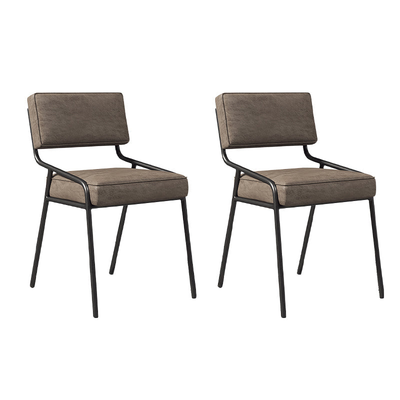 Scandinavian Home Side Chair Upholstered Metal Open Back Dining Room Chair Grey 2 Piece Set Black Clearhalo ' kitchen&dining_furn' 'Dining Chairs' 'Dining Tables & Seating' 'dining_chair' 'furn' 'furn_dining_chair' 'Furniture' 'furniture_dining_chair' 'Kitchen & Dining Furniture' 'kitchen' 3870937