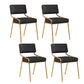 Scandinavian Home Side Chair Upholstered Metal Open Back Dining Room Chair Gloss Black 4 Piece Set Brass Gold Clearhalo ' kitchen&dining_furn' 'Dining Chairs' 'Dining Tables & Seating' 'dining_chair' 'furn' 'furn_dining_chair' 'Furniture' 'furniture_dining_chair' 'Kitchen & Dining Furniture' 'kitchen' 3870941