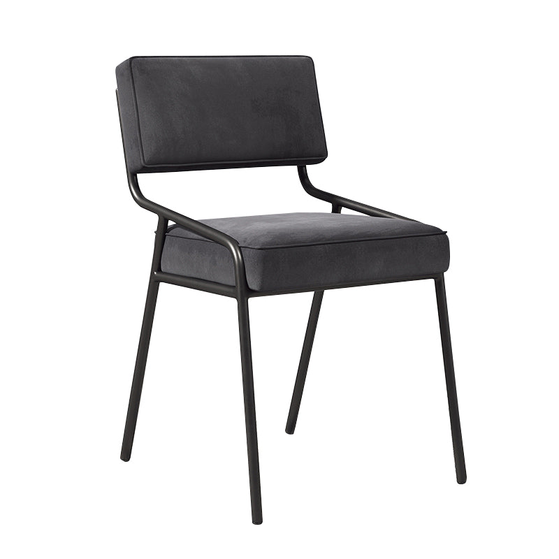 Scandinavian Home Side Chair Upholstered Metal Open Back Dining Room Chair Black 1 Piece Black Clearhalo ' kitchen&dining_furn' 'Dining Chairs' 'Dining Tables & Seating' 'dining_chair' 'furn' 'furn_dining_chair' 'Furniture' 'furniture_dining_chair' 'Kitchen & Dining Furniture' 'kitchen' 3870942