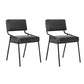 Scandinavian Home Side Chair Upholstered Metal Open Back Dining Room Chair Black 2 Piece Set Black Clearhalo ' kitchen&dining_furn' 'Dining Chairs' 'Dining Tables & Seating' 'dining_chair' 'furn' 'furn_dining_chair' 'Furniture' 'furniture_dining_chair' 'Kitchen & Dining Furniture' 'kitchen' 3870943