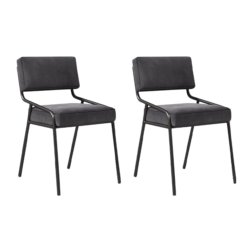 Scandinavian Home Side Chair Upholstered Metal Open Back Dining Room Chair Black 2 Piece Set Black Clearhalo ' kitchen&dining_furn' 'Dining Chairs' 'Dining Tables & Seating' 'dining_chair' 'furn' 'furn_dining_chair' 'Furniture' 'furniture_dining_chair' 'Kitchen & Dining Furniture' 'kitchen' 3870943