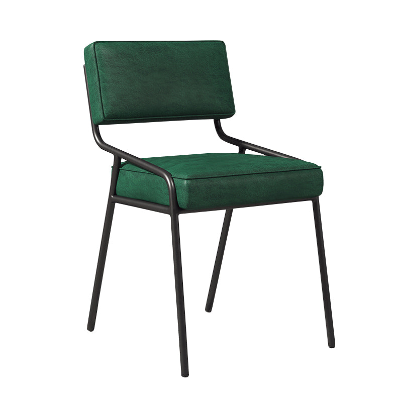 Scandinavian Home Side Chair Upholstered Metal Open Back Dining Room Chair Green 1 Piece Black Clearhalo ' kitchen&dining_furn' 'Dining Chairs' 'Dining Tables & Seating' 'dining_chair' 'furn' 'furn_dining_chair' 'Furniture' 'furniture_dining_chair' 'Kitchen & Dining Furniture' 'kitchen' 3870945
