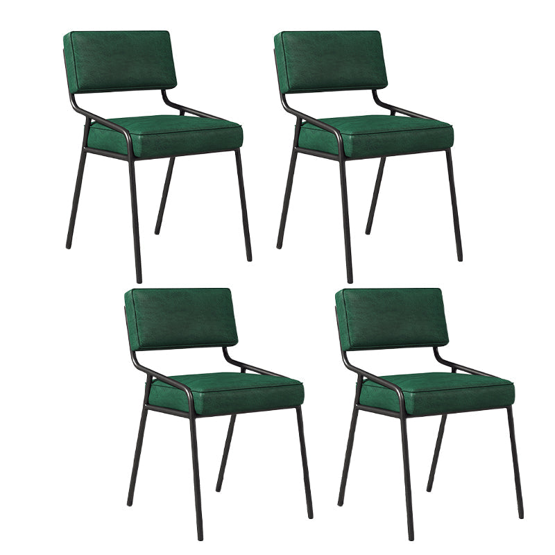 Scandinavian Home Side Chair Upholstered Metal Open Back Dining Room Chair Green 4 Piece Set Black Clearhalo ' kitchen&dining_furn' 'Dining Chairs' 'Dining Tables & Seating' 'dining_chair' 'furn' 'furn_dining_chair' 'Furniture' 'furniture_dining_chair' 'Kitchen & Dining Furniture' 'kitchen' 3870947