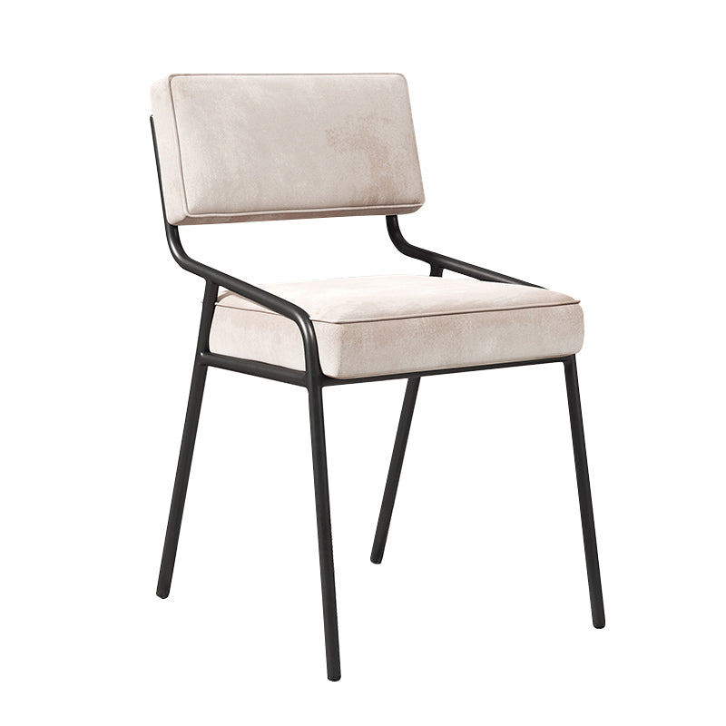 Scandinavian Home Side Chair Upholstered Metal Open Back Dining Room Chair Beige 1 Piece Black Clearhalo ' kitchen&dining_furn' 'Dining Chairs' 'Dining Tables & Seating' 'dining_chair' 'furn' 'furn_dining_chair' 'Furniture' 'furniture_dining_chair' 'Kitchen & Dining Furniture' 'kitchen' 3870948