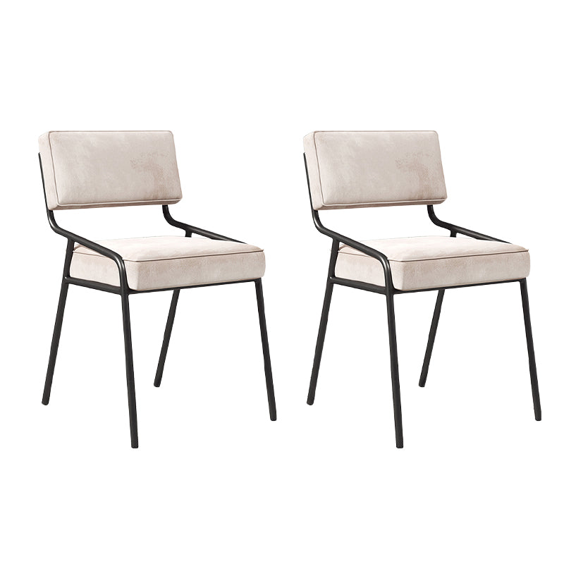 Scandinavian Home Side Chair Upholstered Metal Open Back Dining Room Chair Beige 2 Piece Set Black Clearhalo ' kitchen&dining_furn' 'Dining Chairs' 'Dining Tables & Seating' 'dining_chair' 'furn' 'furn_dining_chair' 'Furniture' 'furniture_dining_chair' 'Kitchen & Dining Furniture' 'kitchen' 3870949