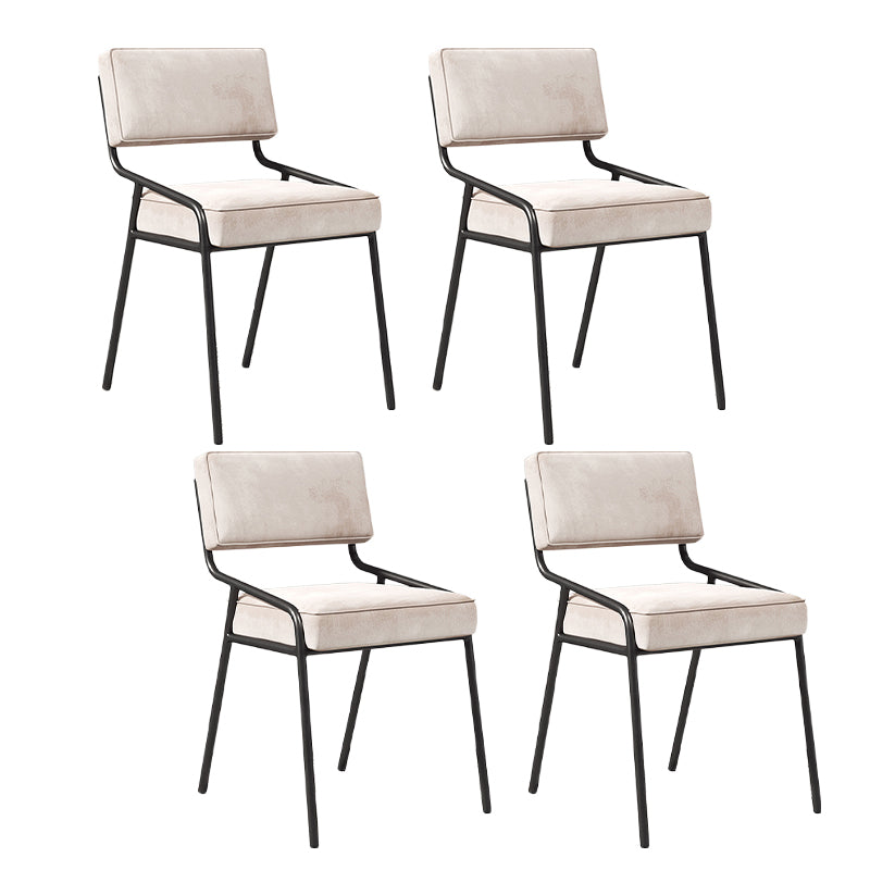 Scandinavian Home Side Chair Upholstered Metal Open Back Dining Room Chair Beige 4 Piece Set Black Clearhalo ' kitchen&dining_furn' 'Dining Chairs' 'Dining Tables & Seating' 'dining_chair' 'furn' 'furn_dining_chair' 'Furniture' 'furniture_dining_chair' 'Kitchen & Dining Furniture' 'kitchen' 3870950