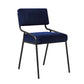Scandinavian Home Side Chair Upholstered Metal Open Back Dining Room Chair Blue 1 Piece Black Clearhalo ' kitchen&dining_furn' 'Dining Chairs' 'Dining Tables & Seating' 'dining_chair' 'furn' 'furn_dining_chair' 'Furniture' 'furniture_dining_chair' 'Kitchen & Dining Furniture' 'kitchen' 3870951