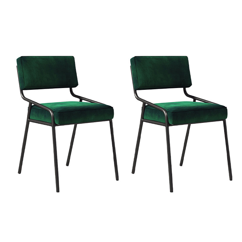 Scandinavian Home Side Chair Upholstered Metal Open Back Dining Room Chair Blackish Green 2 Piece Set Black Clearhalo ' kitchen&dining_furn' 'Dining Chairs' 'Dining Tables & Seating' 'dining_chair' 'furn' 'furn_dining_chair' 'Furniture' 'furniture_dining_chair' 'Kitchen & Dining Furniture' 'kitchen' 3870955
