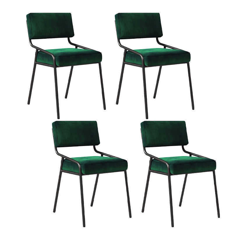 Scandinavian Home Side Chair Upholstered Metal Open Back Dining Room Chair Blackish Green 4 Piece Set Black Clearhalo ' kitchen&dining_furn' 'Dining Chairs' 'Dining Tables & Seating' 'dining_chair' 'furn' 'furn_dining_chair' 'Furniture' 'furniture_dining_chair' 'Kitchen & Dining Furniture' 'kitchen' 3870956