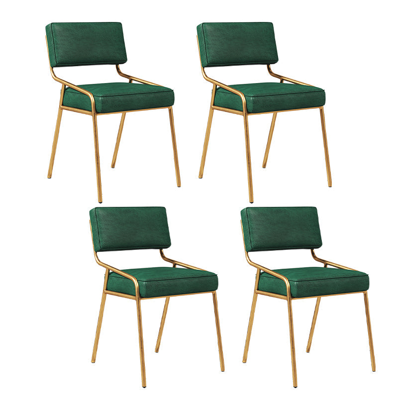 Scandinavian Home Side Chair Upholstered Metal Open Back Dining Room Chair Green 4 Piece Set Brass Gold Clearhalo ' kitchen&dining_furn' 'Dining Chairs' 'Dining Tables & Seating' 'dining_chair' 'furn' 'furn_dining_chair' 'Furniture' 'furniture_dining_chair' 'Kitchen & Dining Furniture' 'kitchen' 3870959