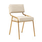 Scandinavian Home Side Chair Upholstered Metal Open Back Dining Room Chair Off-White 1 Piece Brass Gold Clearhalo ' kitchen&dining_furn' 'Dining Chairs' 'Dining Tables & Seating' 'dining_chair' 'furn' 'furn_dining_chair' 'Furniture' 'furniture_dining_chair' 'Kitchen & Dining Furniture' 'kitchen' 3870960