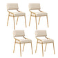 Scandinavian Home Side Chair Upholstered Metal Open Back Dining Room Chair Off-White 4 Piece Set Brass Gold Clearhalo ' kitchen&dining_furn' 'Dining Chairs' 'Dining Tables & Seating' 'dining_chair' 'furn' 'furn_dining_chair' 'Furniture' 'furniture_dining_chair' 'Kitchen & Dining Furniture' 'kitchen' 3870962