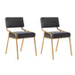Scandinavian Home Side Chair Upholstered Metal Open Back Dining Room Chair Black 2 Piece Set Brass Gold Clearhalo ' kitchen&dining_furn' 'Dining Chairs' 'Dining Tables & Seating' 'dining_chair' 'furn' 'furn_dining_chair' 'Furniture' 'furniture_dining_chair' 'Kitchen & Dining Furniture' 'kitchen' 3870964