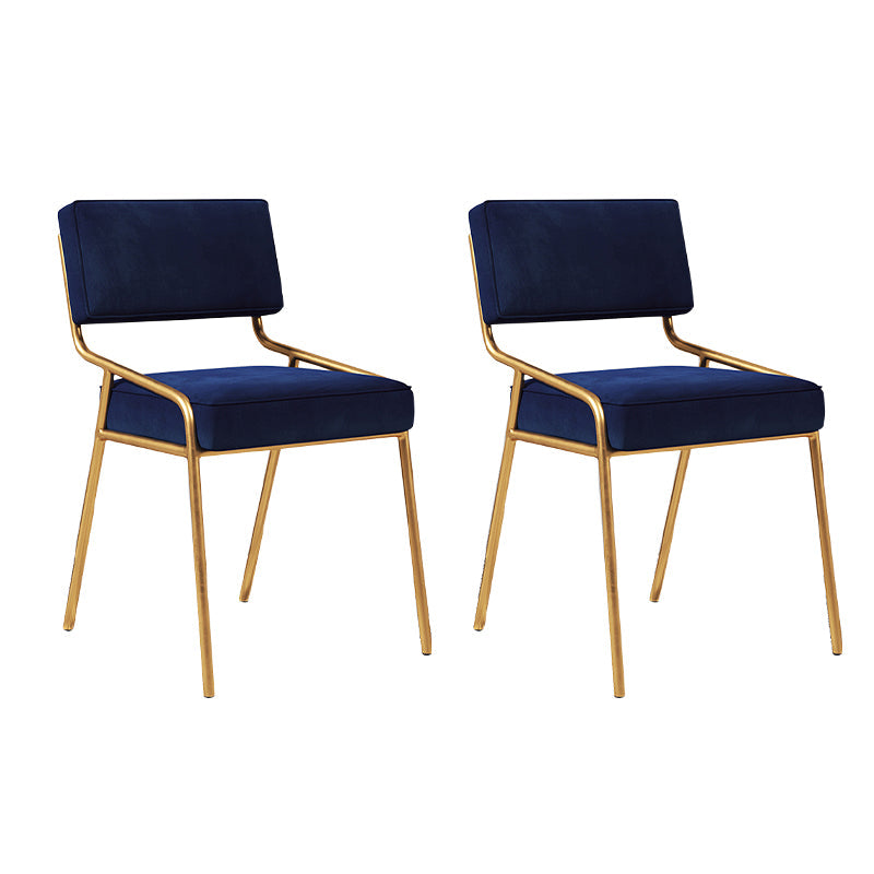 Scandinavian Home Side Chair Upholstered Metal Open Back Dining Room Chair Blue 2 Piece Set Brass Gold Clearhalo ' kitchen&dining_furn' 'Dining Chairs' 'Dining Tables & Seating' 'dining_chair' 'furn' 'furn_dining_chair' 'Furniture' 'furniture_dining_chair' 'Kitchen & Dining Furniture' 'kitchen' 3870967