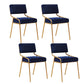 Scandinavian Home Side Chair Upholstered Metal Open Back Dining Room Chair Blue 4 Piece Set Brass Gold Clearhalo ' kitchen&dining_furn' 'Dining Chairs' 'Dining Tables & Seating' 'dining_chair' 'furn' 'furn_dining_chair' 'Furniture' 'furniture_dining_chair' 'Kitchen & Dining Furniture' 'kitchen' 3870968