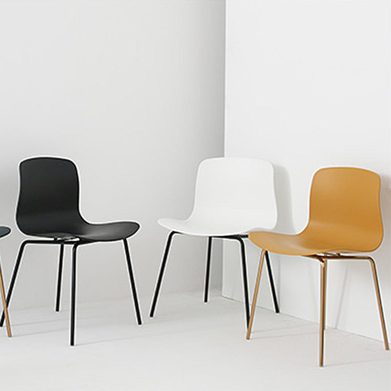 Contemporary Style Dining Room Chairs Dining Armless Chairs with Metal Legs Clearhalo ' kitchen&dining_furn' 'Dining Chairs' 'Dining Tables & Seating' 'dining_chair' 'furn' 'furn_dining_chair' 'Furniture' 'furniture_dining_chair' 'Kitchen & Dining Furniture' 'kitchen' 3870980