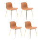 Contemporary Style Dining Room Chairs Dining Armless Chairs with Metal Legs Brown 4 Piece Set Brass Gold Clearhalo ' kitchen&dining_furn' 'Dining Chairs' 'Dining Tables & Seating' 'dining_chair' 'furn' 'furn_dining_chair' 'Furniture' 'furniture_dining_chair' 'Kitchen & Dining Furniture' 'kitchen' 3870986