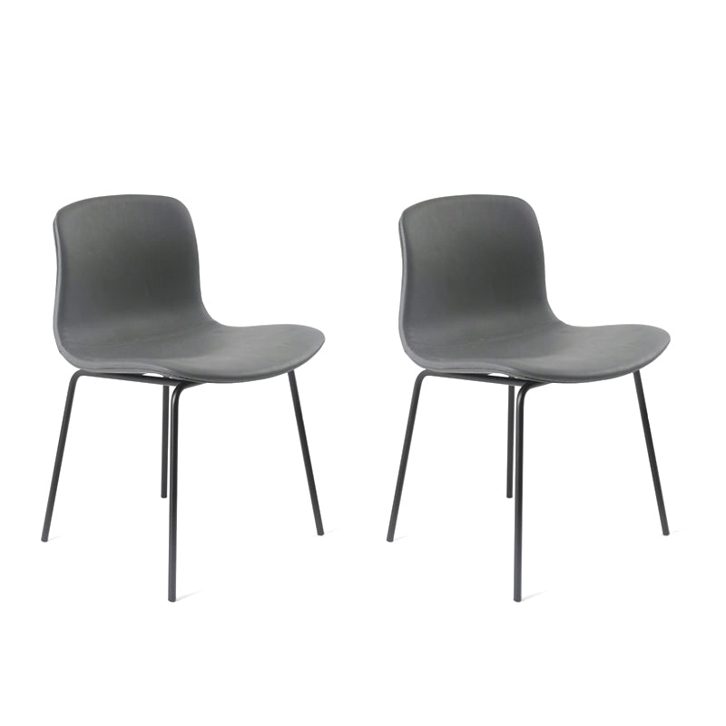 Contemporary Style Dining Room Chairs Dining Armless Chairs with Metal Legs Dark Gray 2 Piece Set Black Clearhalo ' kitchen&dining_furn' 'Dining Chairs' 'Dining Tables & Seating' 'dining_chair' 'furn' 'furn_dining_chair' 'Furniture' 'furniture_dining_chair' 'Kitchen & Dining Furniture' 'kitchen' 3870990