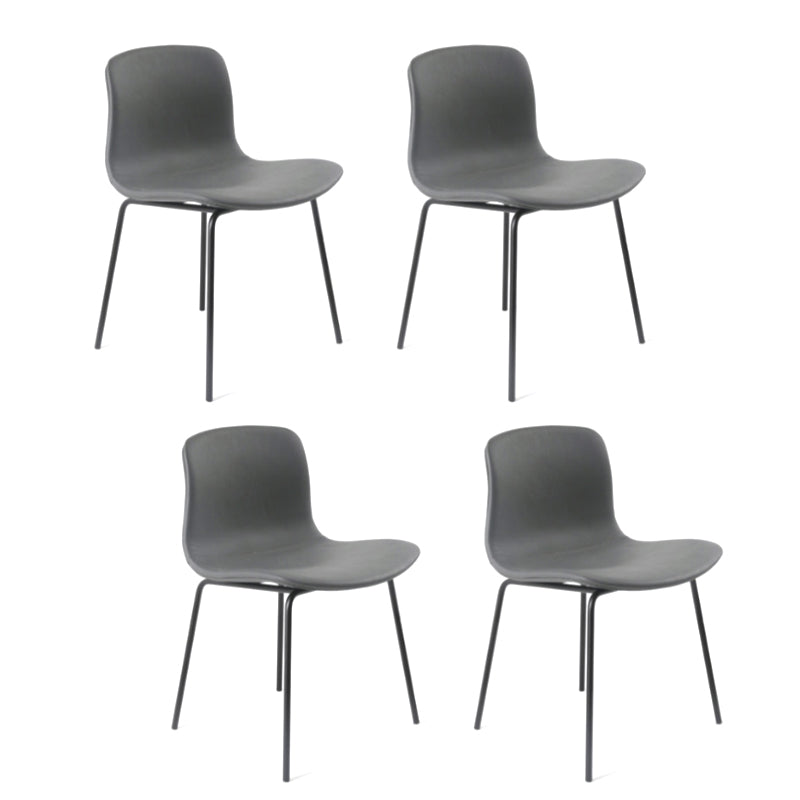 Contemporary Style Dining Room Chairs Dining Armless Chairs with Metal Legs Dark Gray 4 Piece Set Black Clearhalo ' kitchen&dining_furn' 'Dining Chairs' 'Dining Tables & Seating' 'dining_chair' 'furn' 'furn_dining_chair' 'Furniture' 'furniture_dining_chair' 'Kitchen & Dining Furniture' 'kitchen' 3870992
