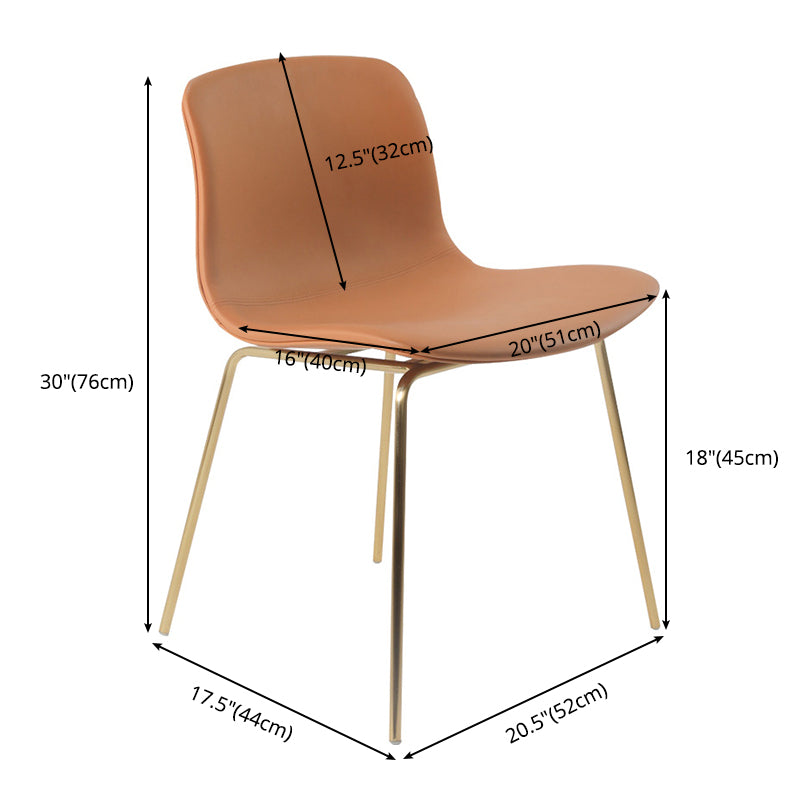 Contemporary Style Dining Room Chairs Dining Armless Chairs with Metal Legs Clearhalo ' kitchen&dining_furn' 'Dining Chairs' 'Dining Tables & Seating' 'dining_chair' 'furn' 'furn_dining_chair' 'Furniture' 'furniture_dining_chair' 'Kitchen & Dining Furniture' 'kitchen' 3870993