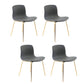 Contemporary Style Dining Room Chairs Dining Armless Chairs with Metal Legs Dark Gray 4 Piece Set Brass Gold Clearhalo ' kitchen&dining_furn' 'Dining Chairs' 'Dining Tables & Seating' 'dining_chair' 'furn' 'furn_dining_chair' 'Furniture' 'furniture_dining_chair' 'Kitchen & Dining Furniture' 'kitchen' 3870998